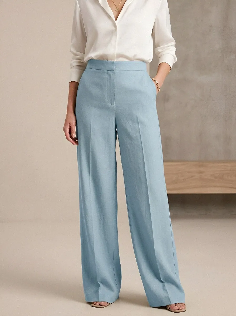 High-Waist Relaxed Women's Wide-Leg Trousers