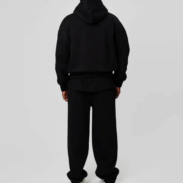 Boxy Tonal Print Hoodie