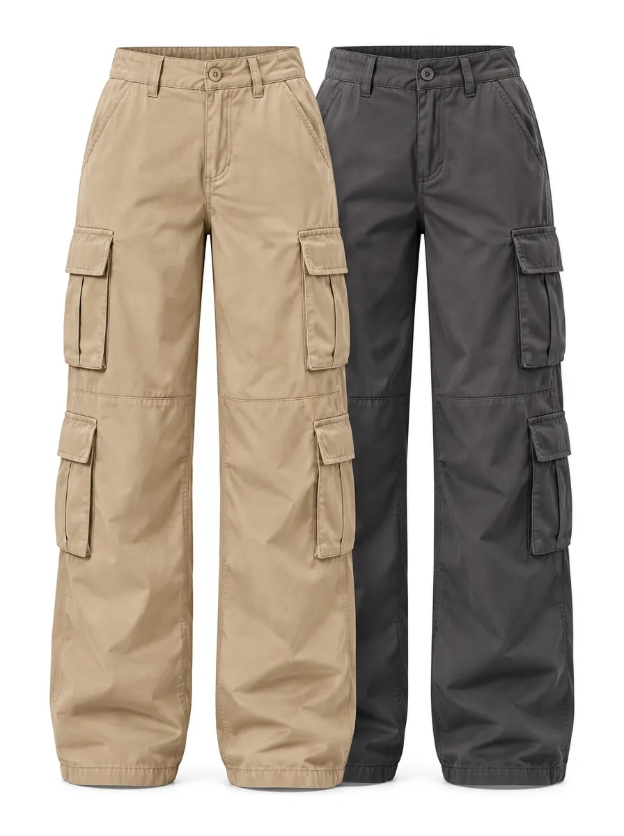 Women's Easygoing Cargo Trouser Pair with Utility Pockets