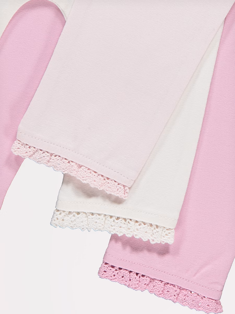 Lace Trim Leggings 3 Pack detail 1