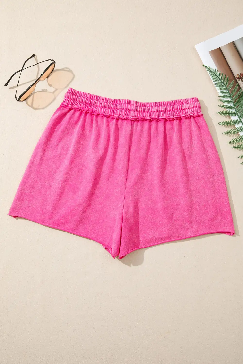Rose Red Mineral Washed Drawstring Elastic