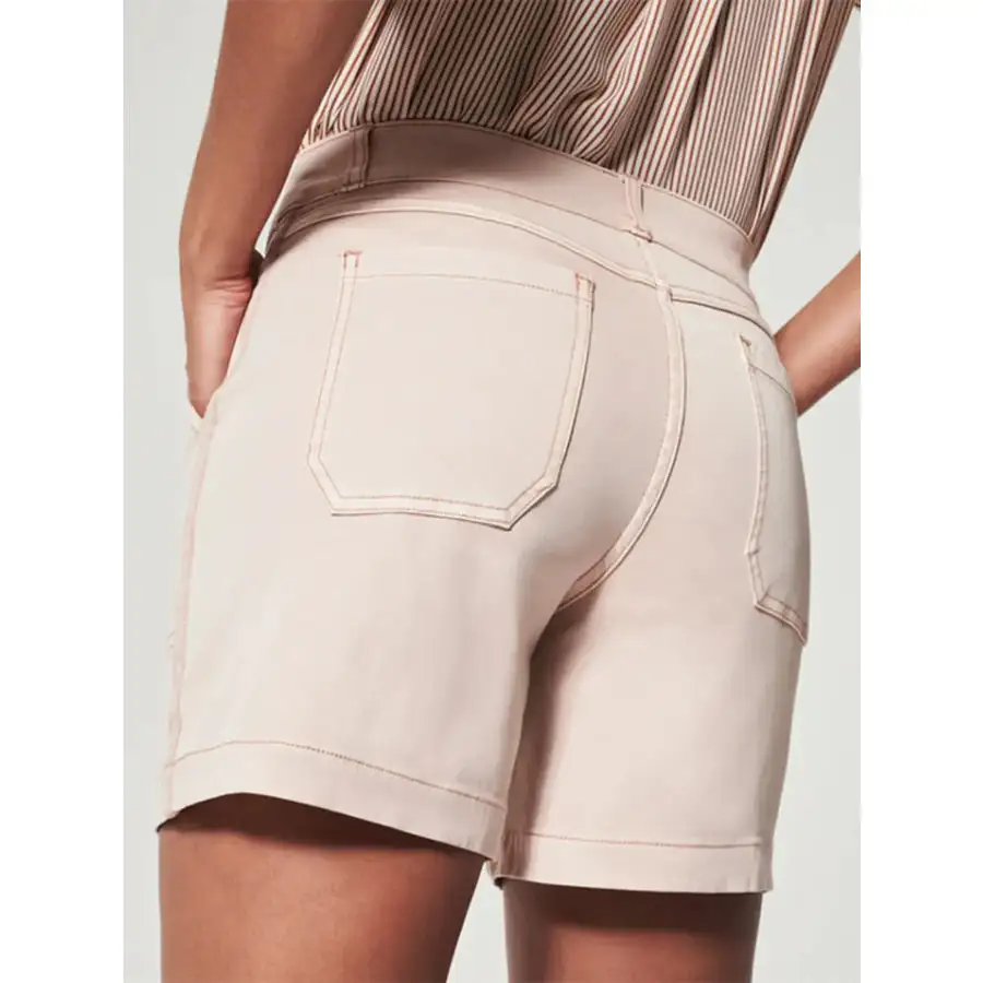 Pocketed Washed Denim Shorts