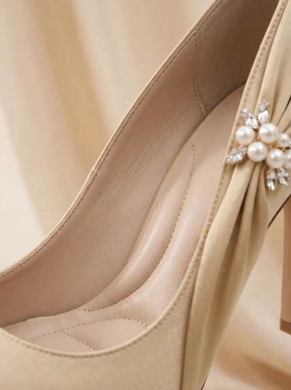 Pearl Floral Women's Formal High Heels