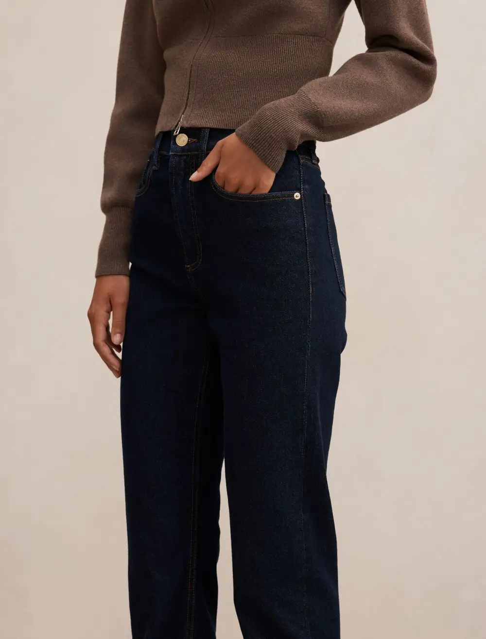 Dark Wash High-Rise Slim Leg Jeans