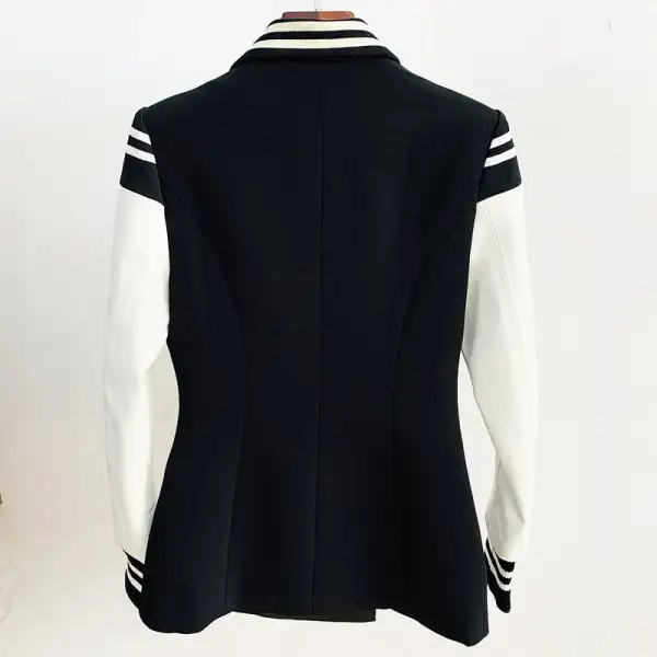 Notched Collar Double Breasted Blazer