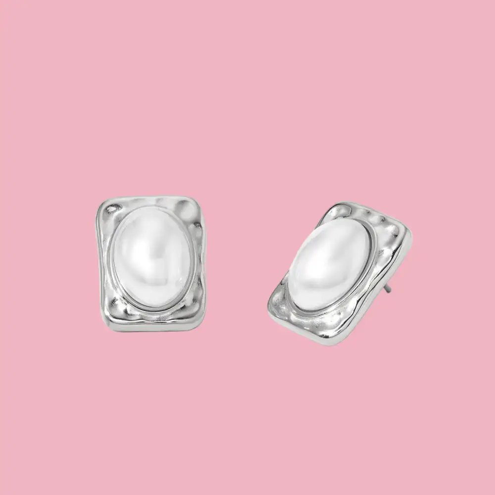 Pearl Square Earrings