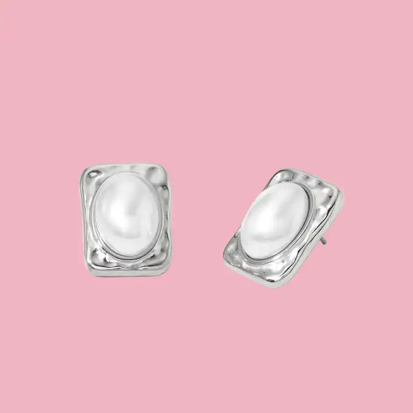Pearl Square Earrings