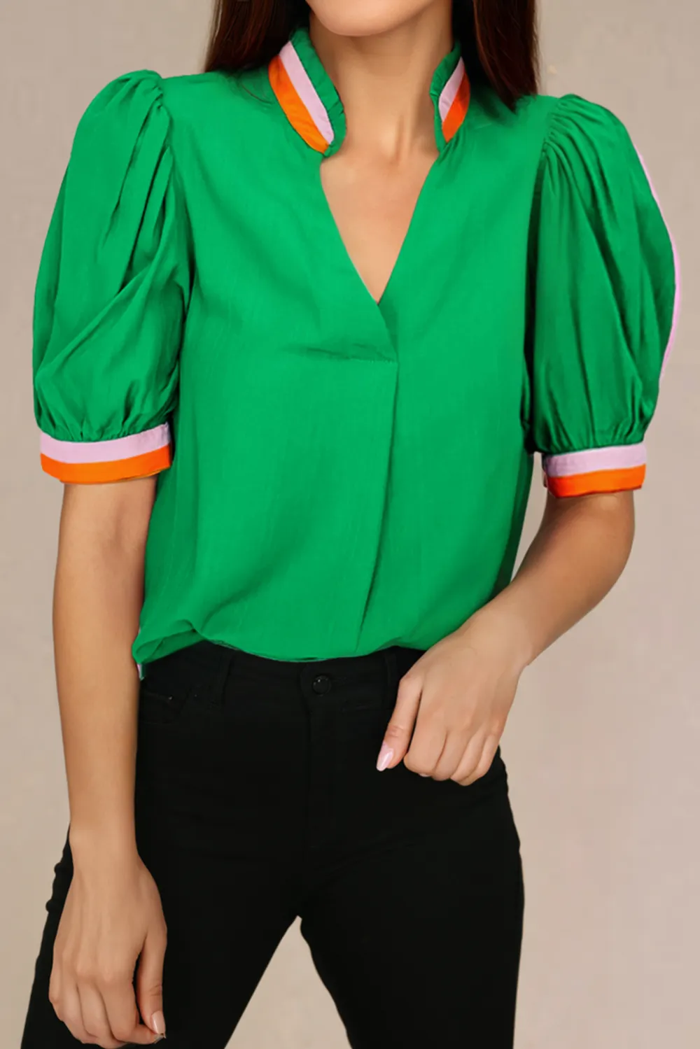 Women's Short Sleeve V Neck Top