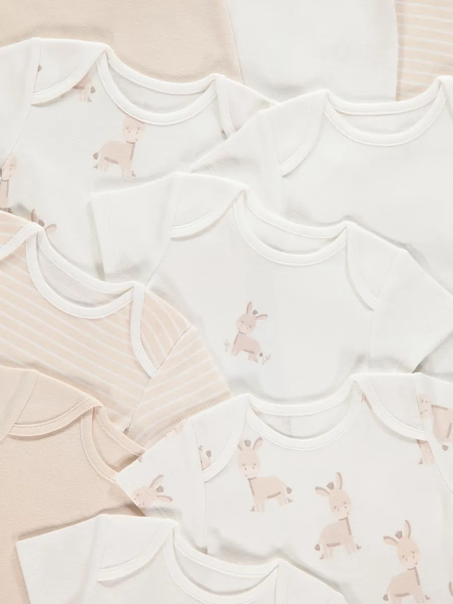 Neutral Donkey Bodysuits 10 Pack