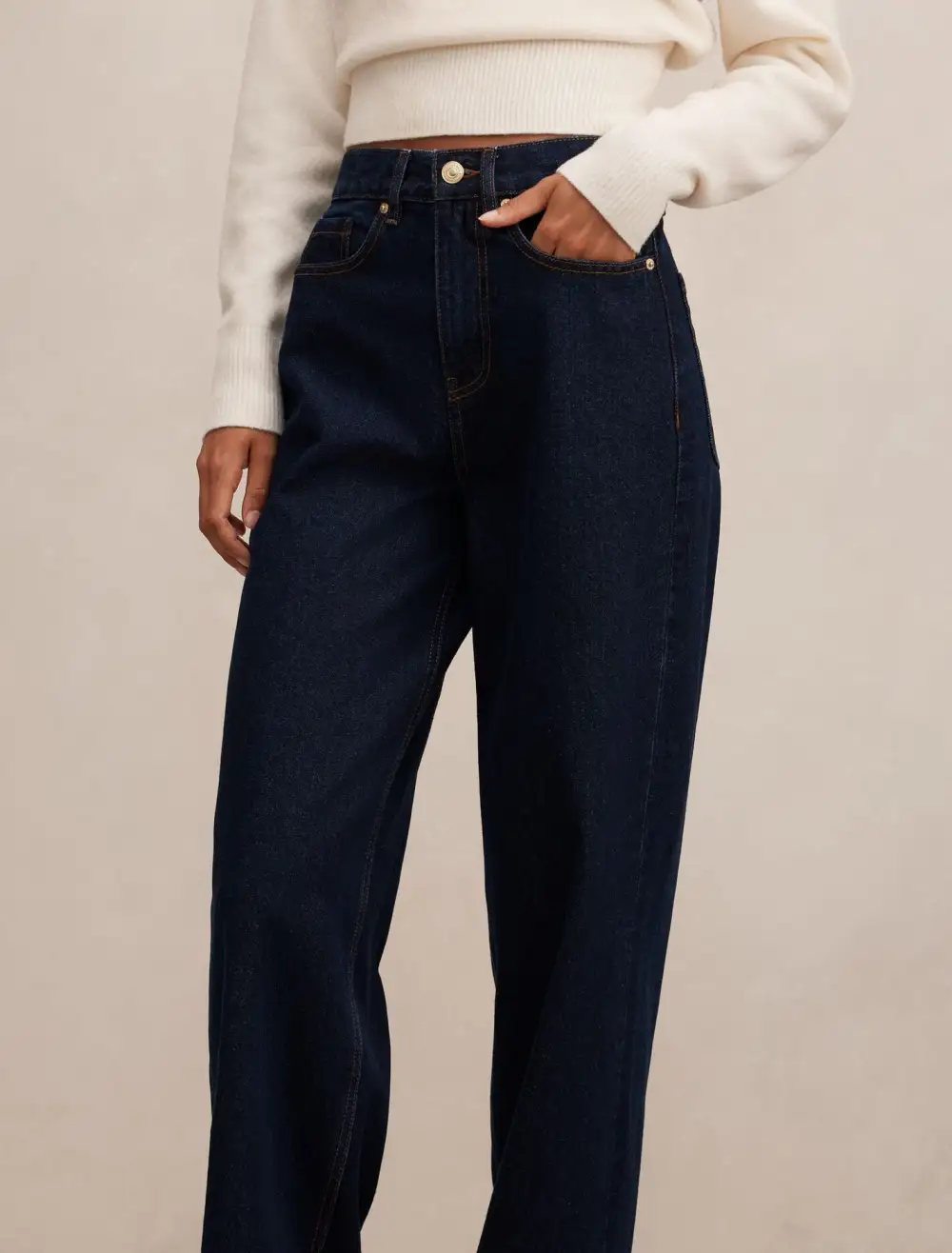 Dark Wash High-Rise Wide Leg Jeans