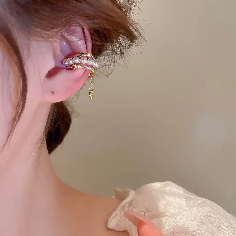 Heart Pearl Clip-On Earrings