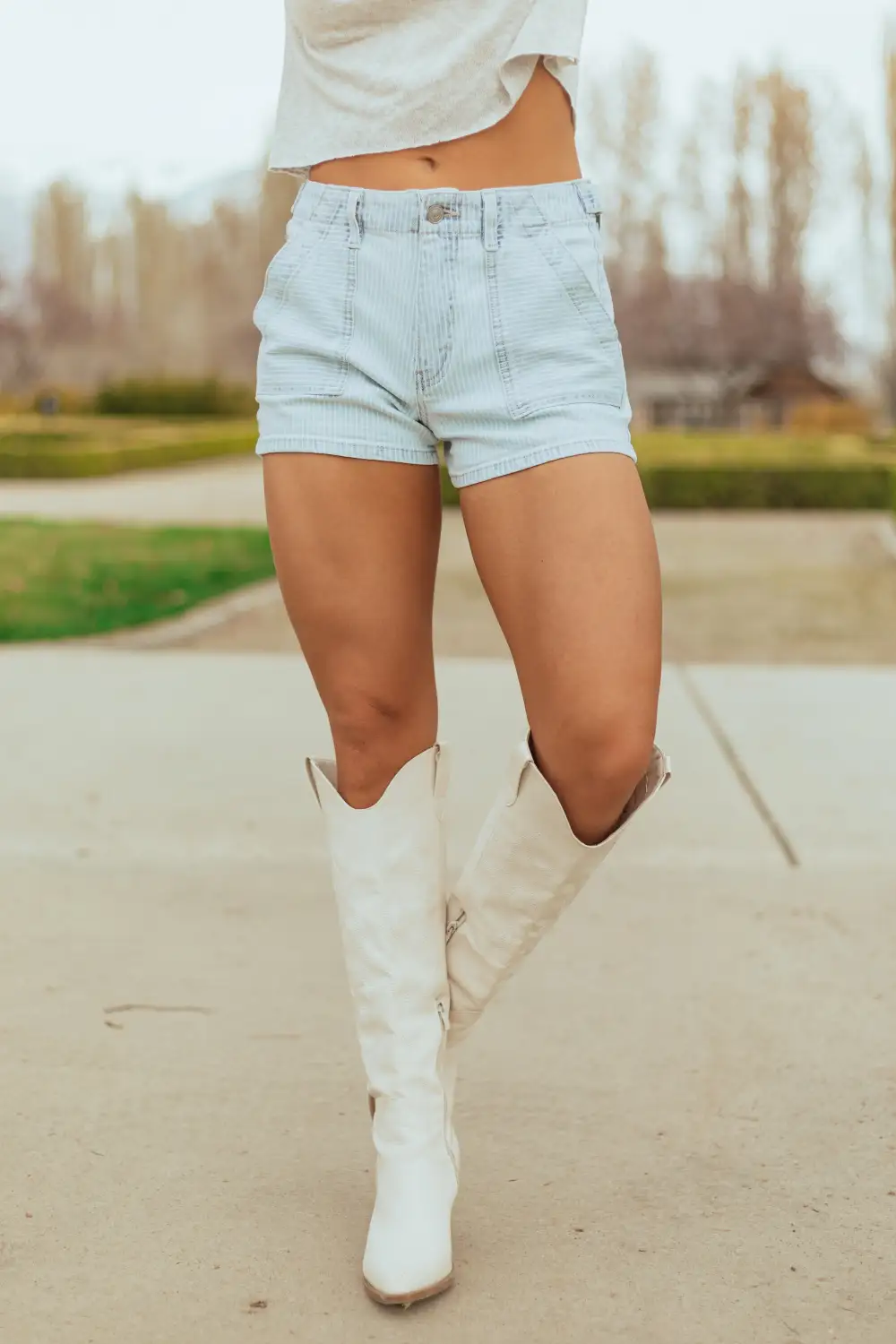 Pin Stripe Boyfriend Shorts