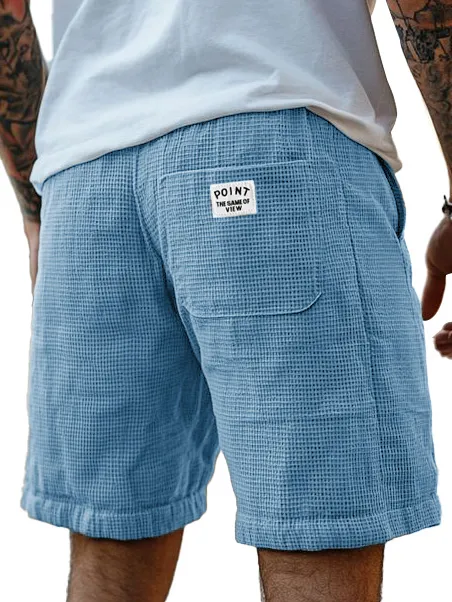 Layered Textured Knit Seamed Detail Shorts