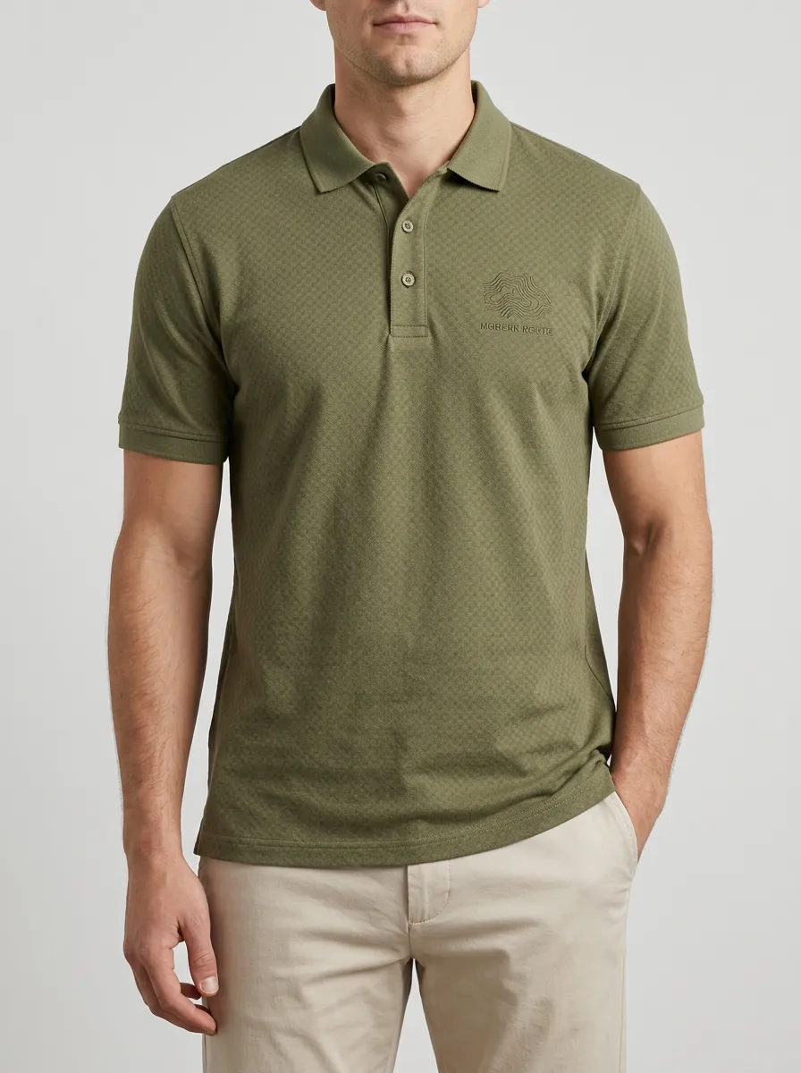 Casual Topographic Men's Polo Shirt