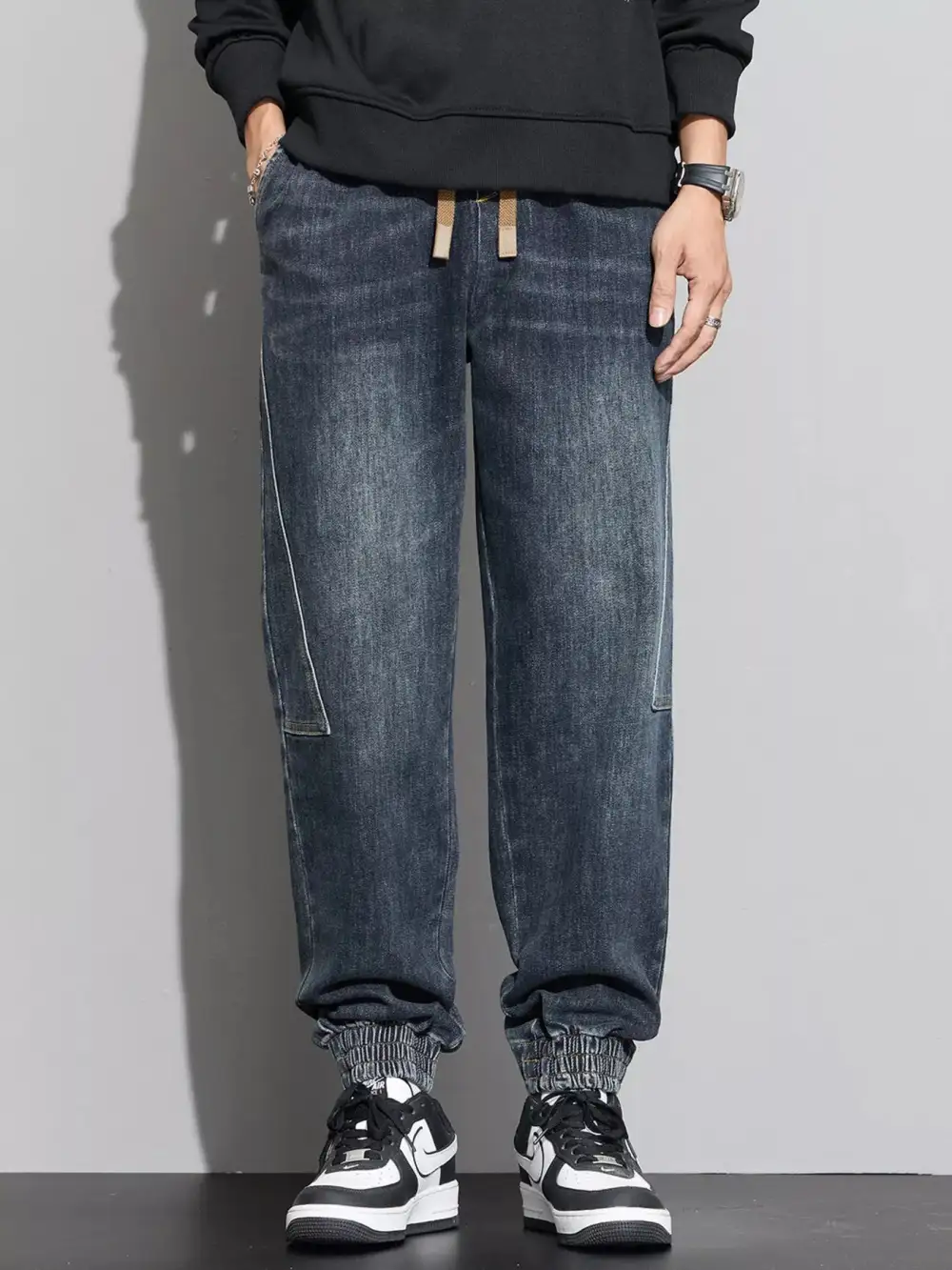 Casual Tapered Denim Pants