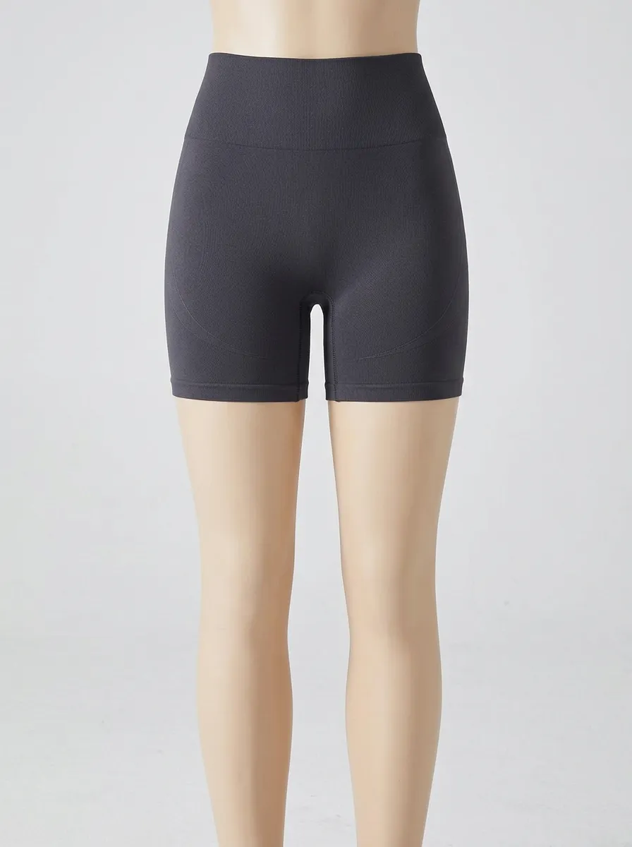 Women's Ribbed-Waistband Minimalist High-Rise Biker Shorts