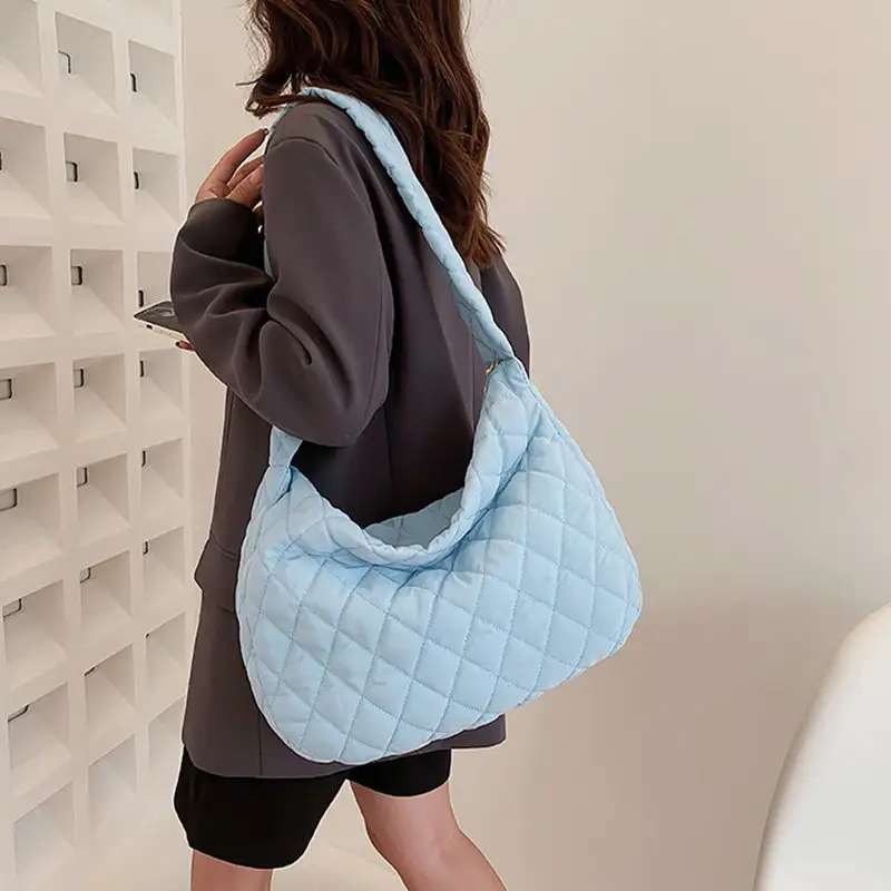 Winter Quilted Crossbody Bag Down Cloth Compact Soft
