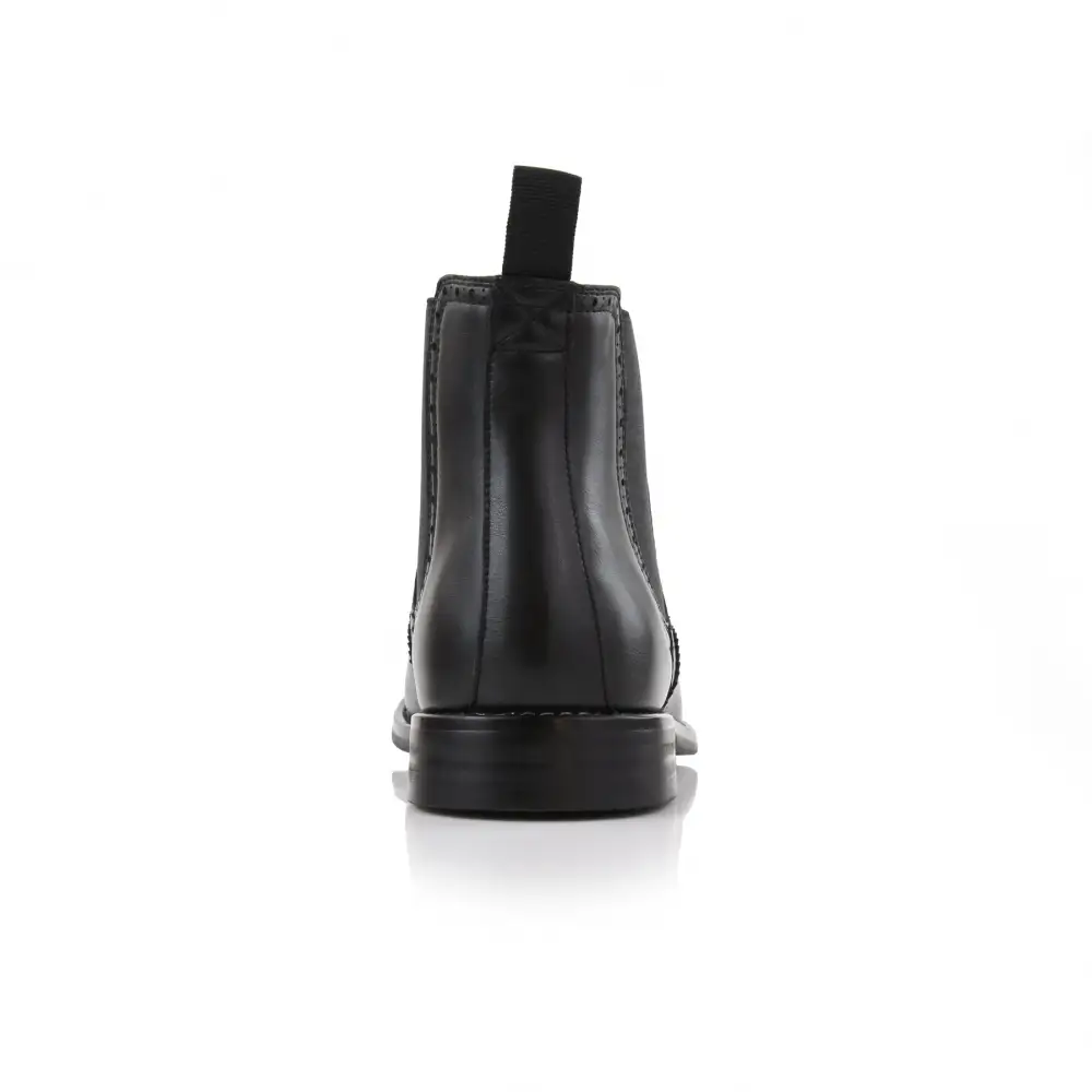 Faux-Leather Wingtip Brogue Chelsea Boots