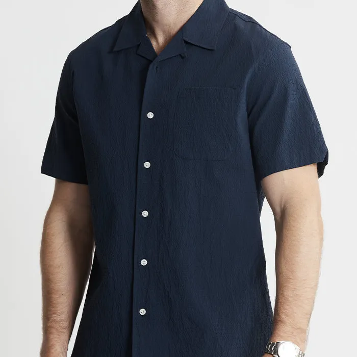 Seersucker Short Sleeve Camp Shirt