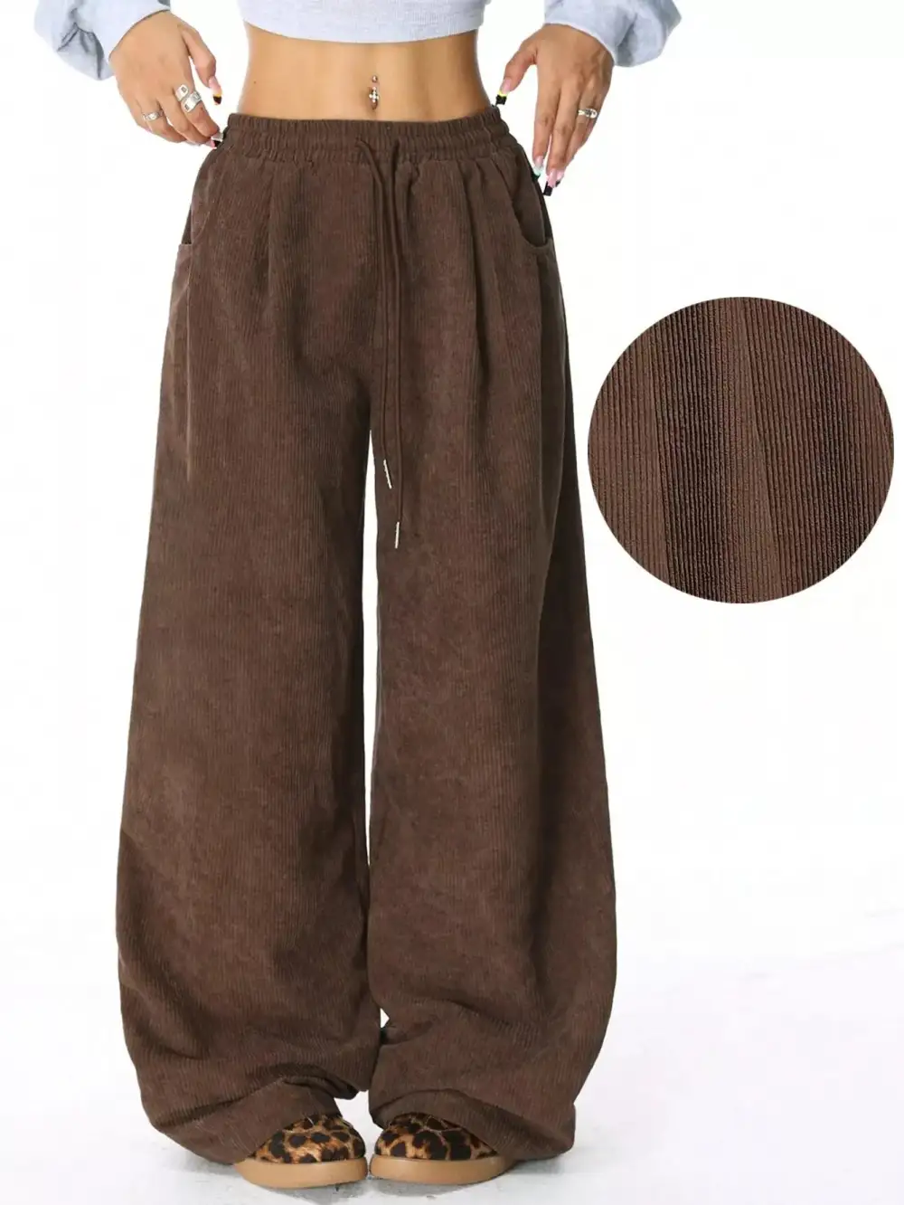 Corduroy Wide Leg Pants