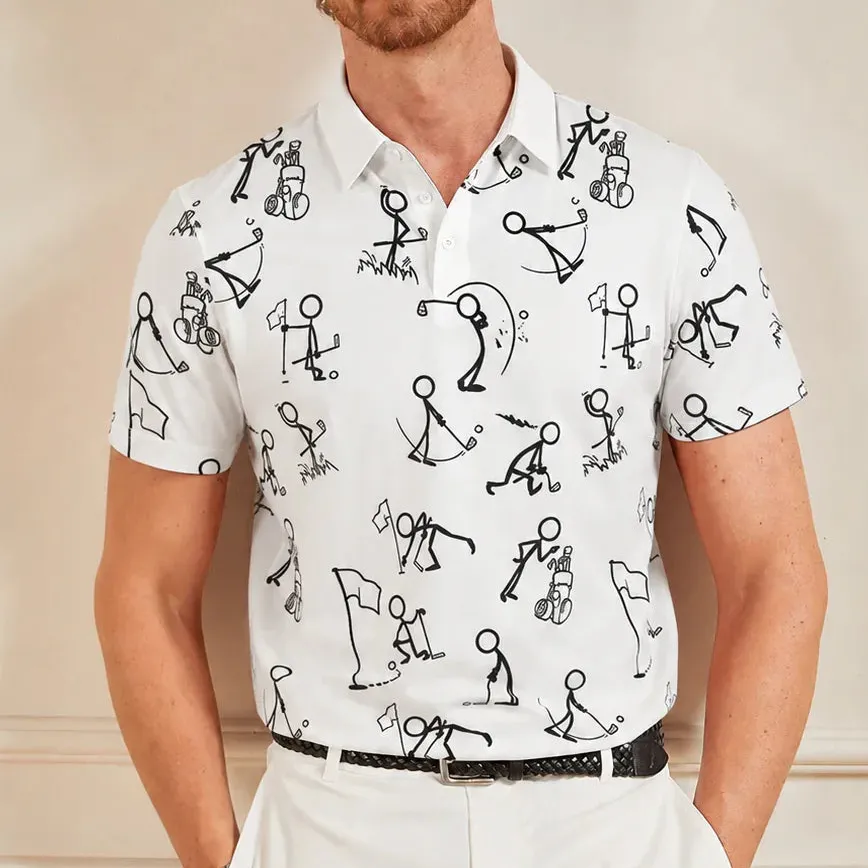 Polished Short Sleeve Button Up Polo Shirt