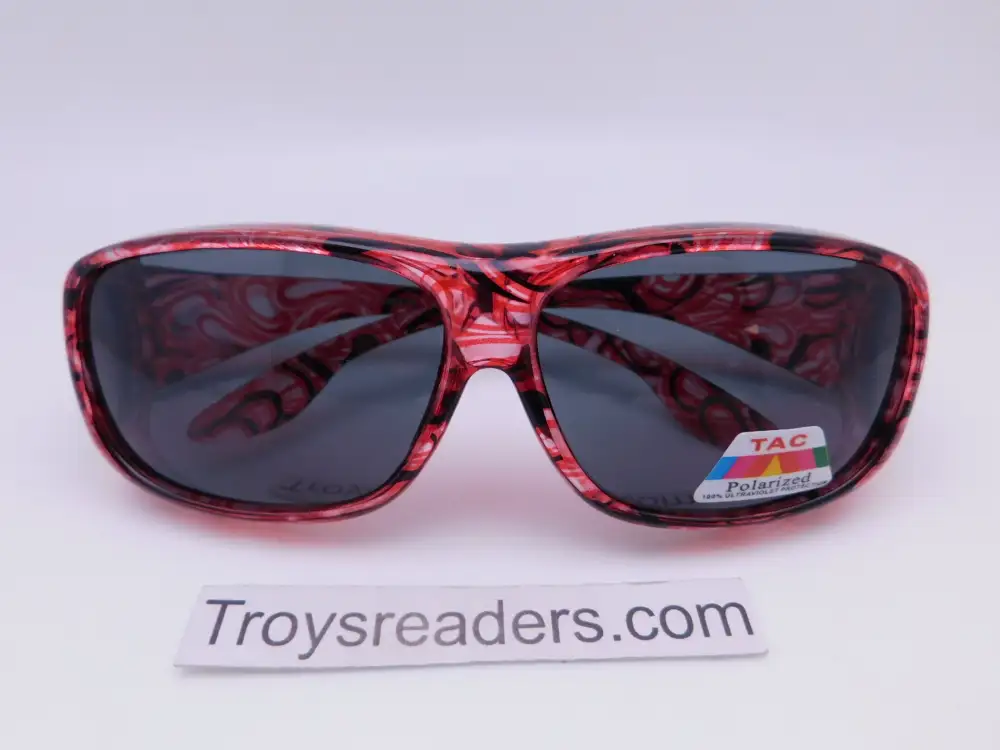 63mm Transparent Swirl Polarized Fit-Over Sunglasses