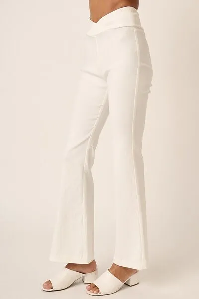 Surplice Waist Flared Pants