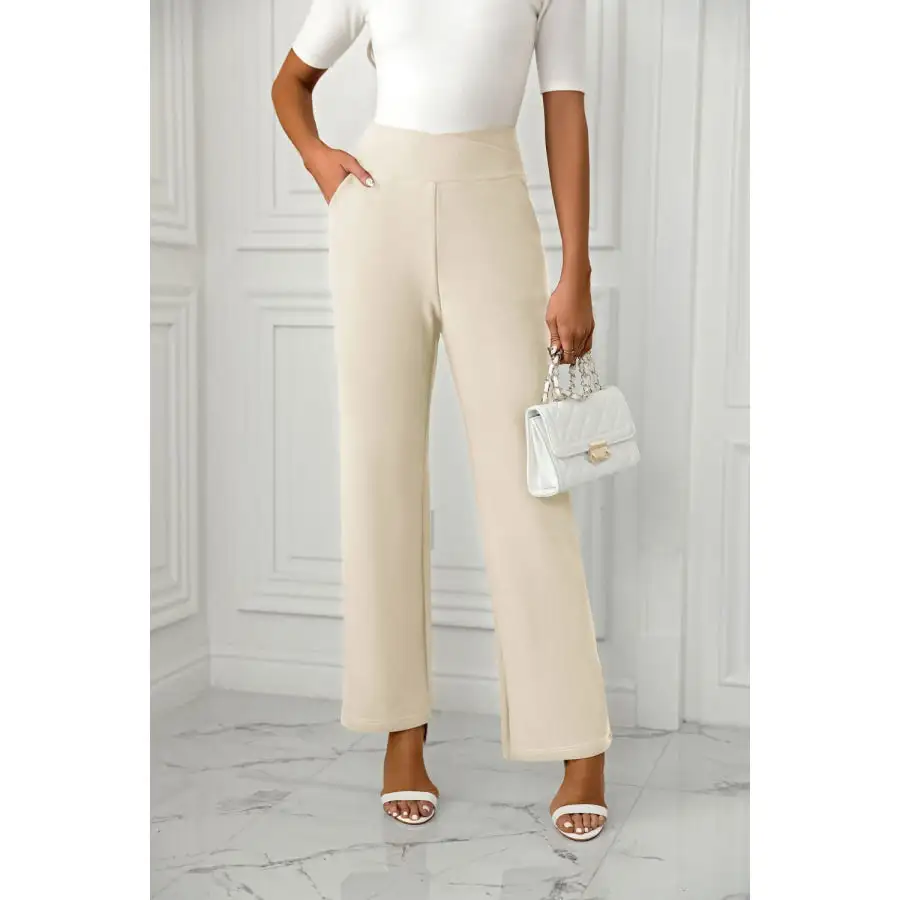 High Waist Straight Leg Pants