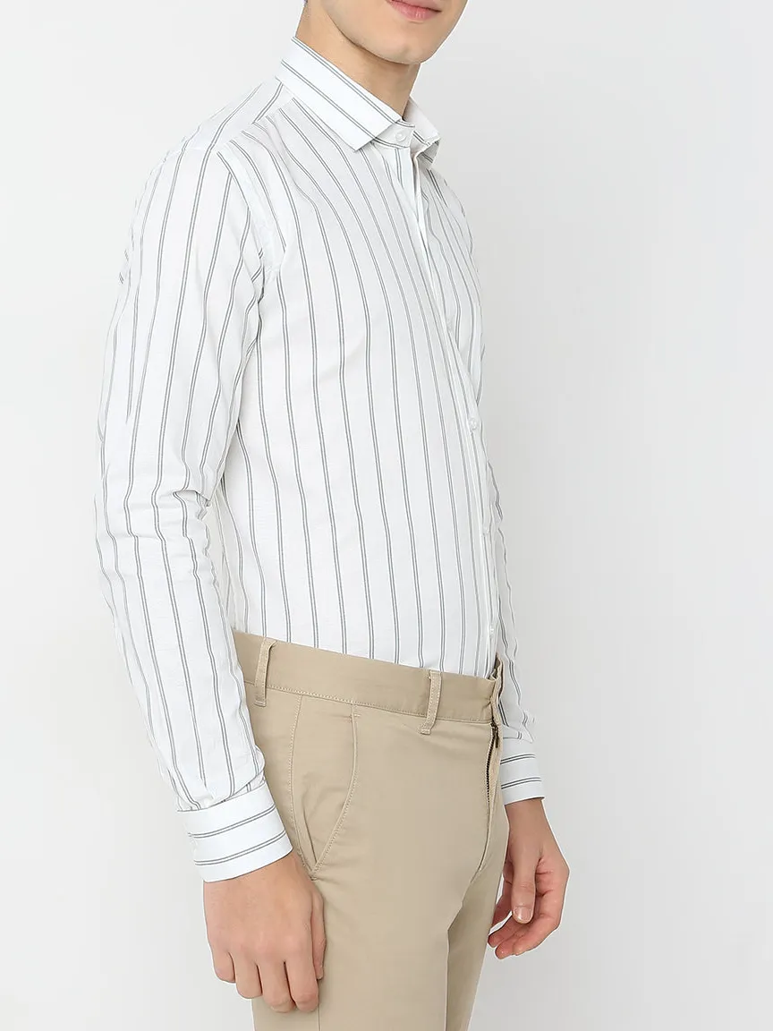 Refined Striped Slim Fit Classic Men's Formal Shirt