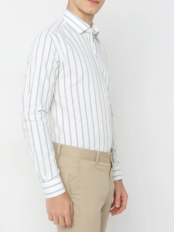 Refined Striped Slim Fit Classic Men's Formal Shirt