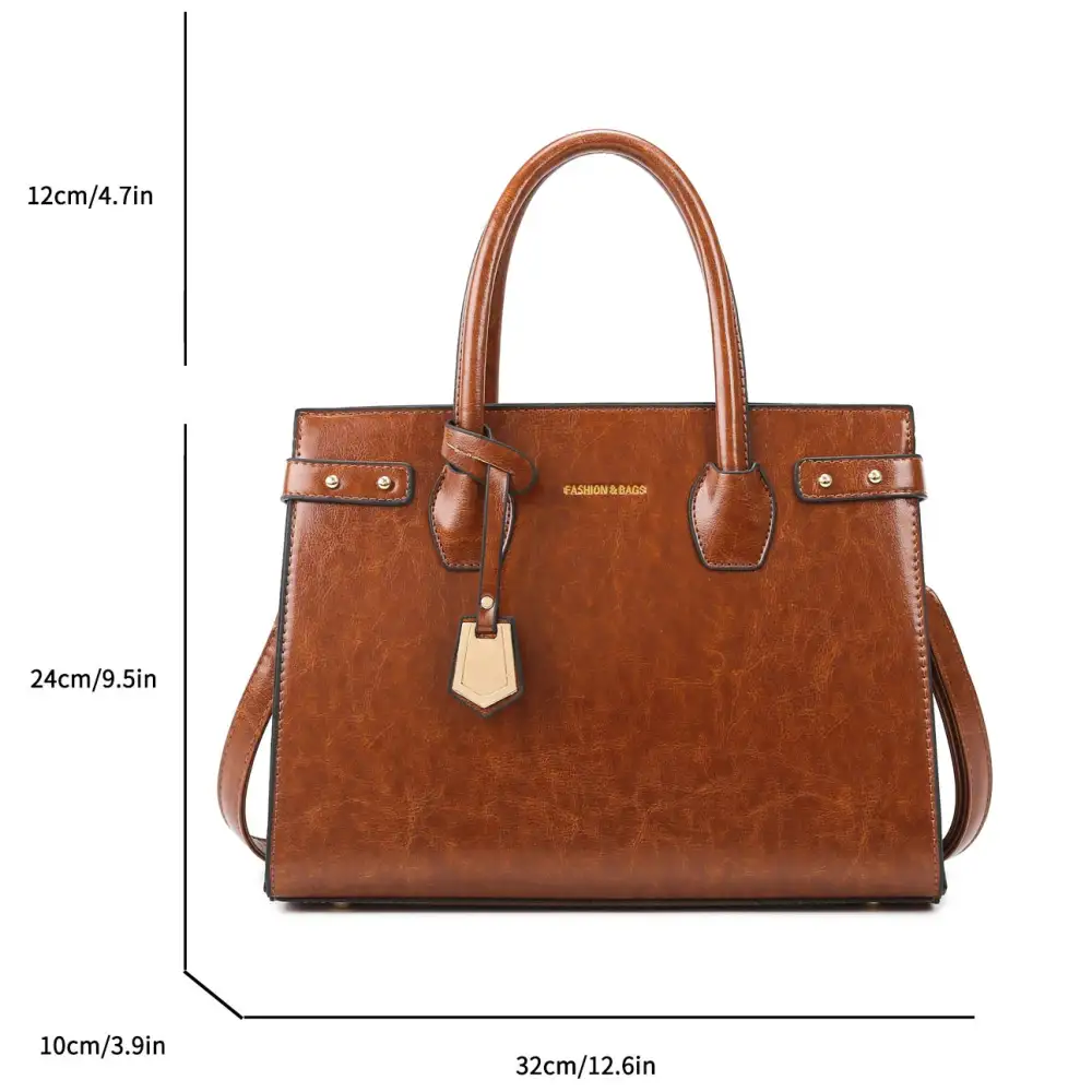 Luxurious Craft: Genuine Leather Flap-Cover Handbag
