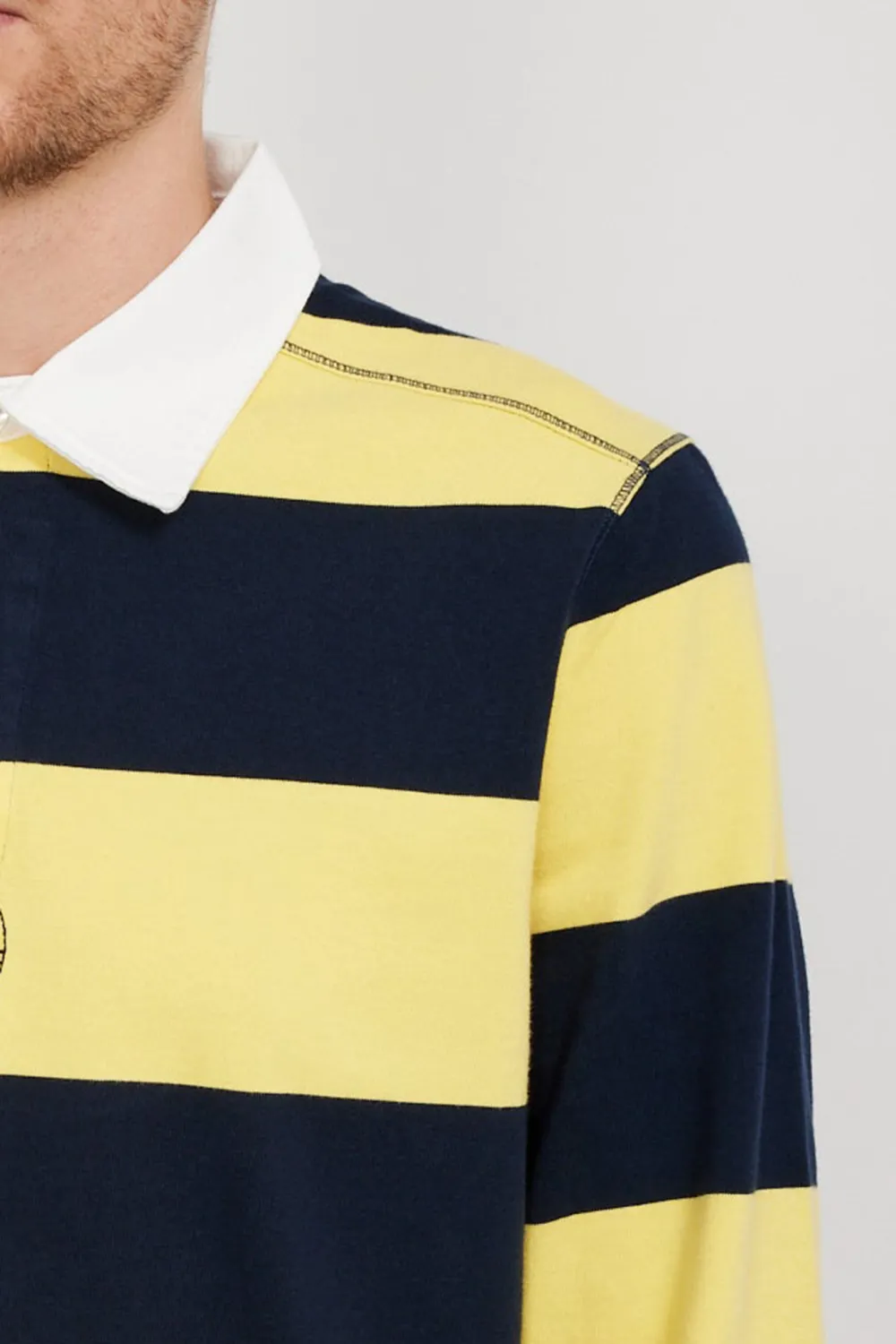 Striped Logo Rugby Polo
