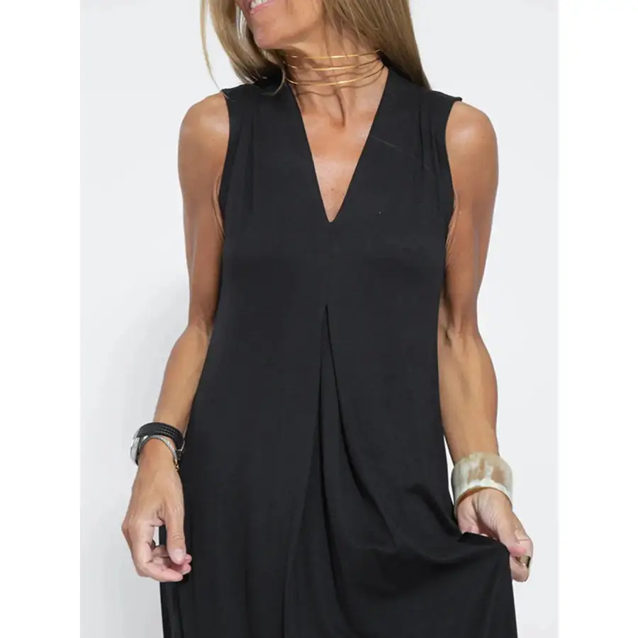 Full Size V Neck Sleeveless Maxi Dress with Slit Plus Size