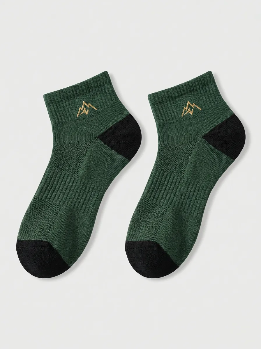 Ankle Socks Featuring Mountain Embroidered Art