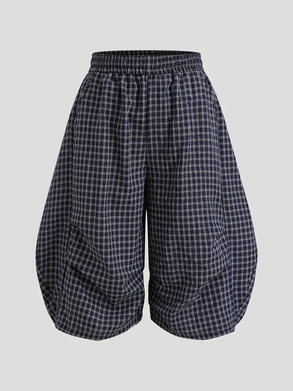 Cropped Plaid Printed Pants