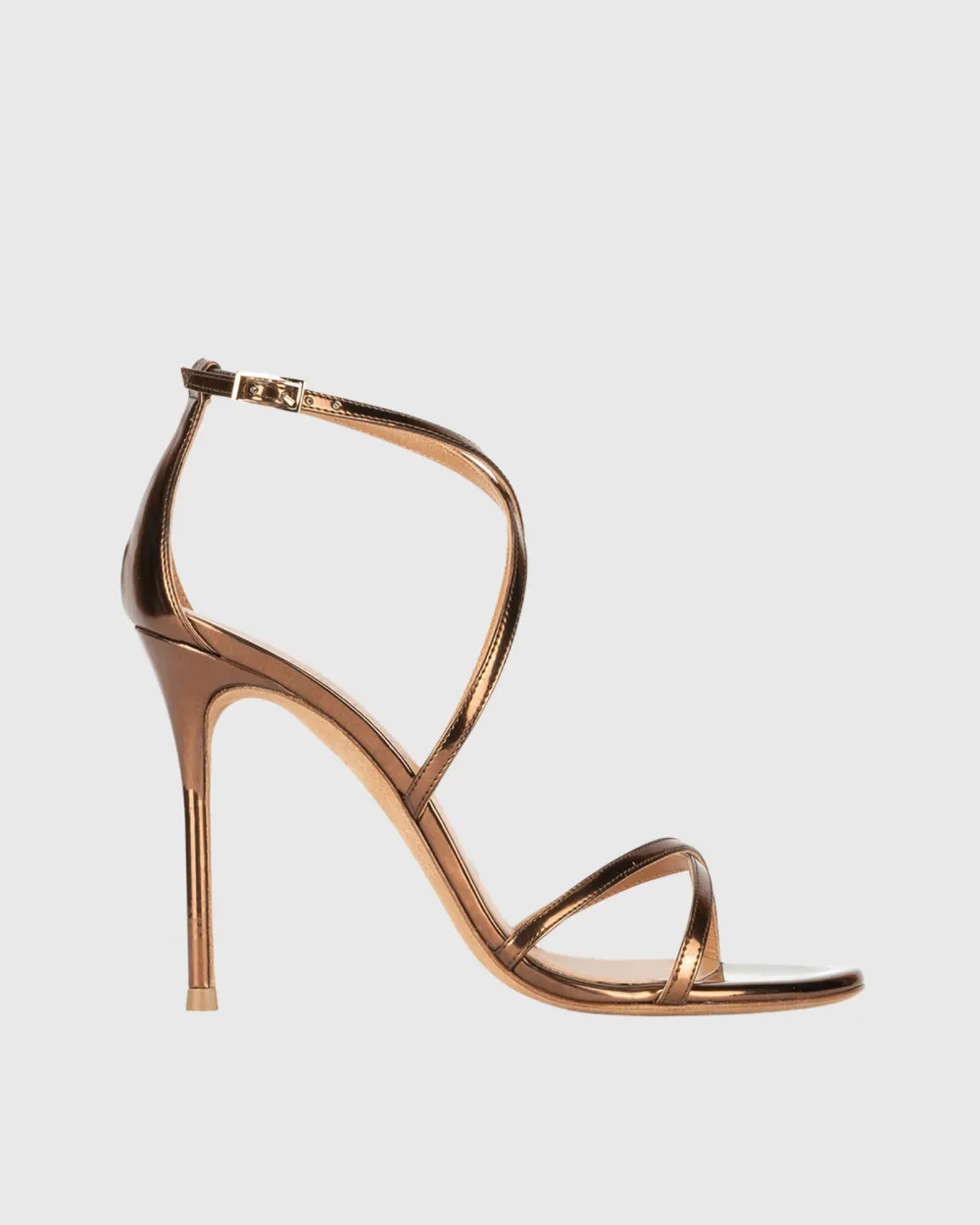 Cross Strap Sandals in Rose Gold