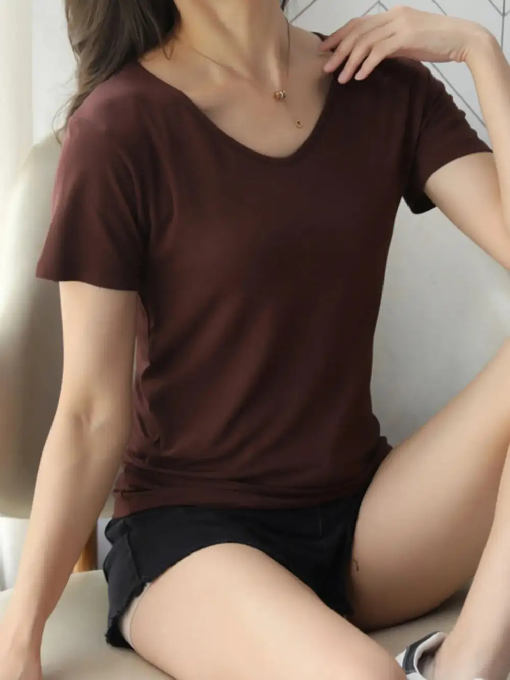 Easy-Wear V-Neck Short-Sleeve T-Shirt