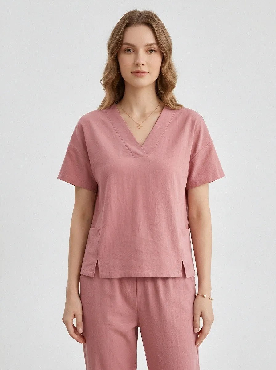 Everyday Minimalist Women's V-Neck Casual Lounge Set