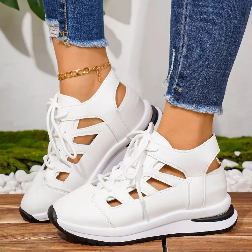 Round Toe Lace Up Sneakers