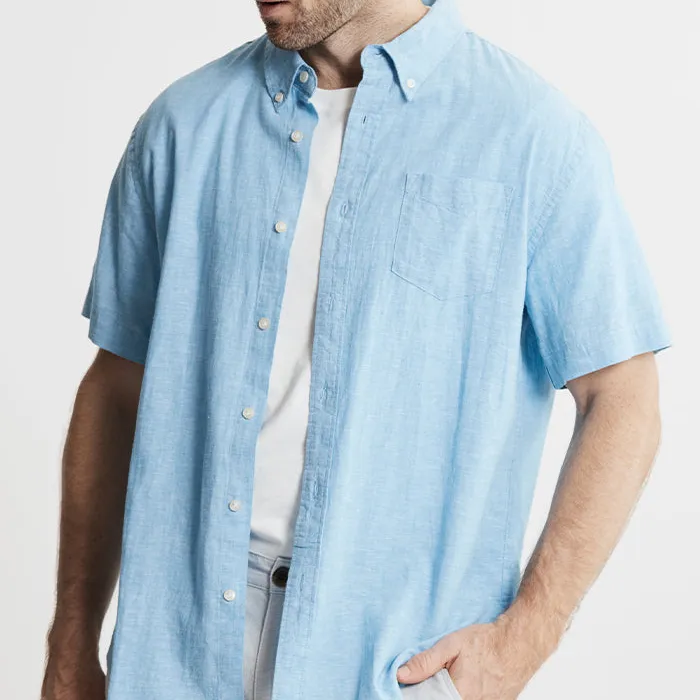 Cotton Linen Blend Short Sleeve Shirt