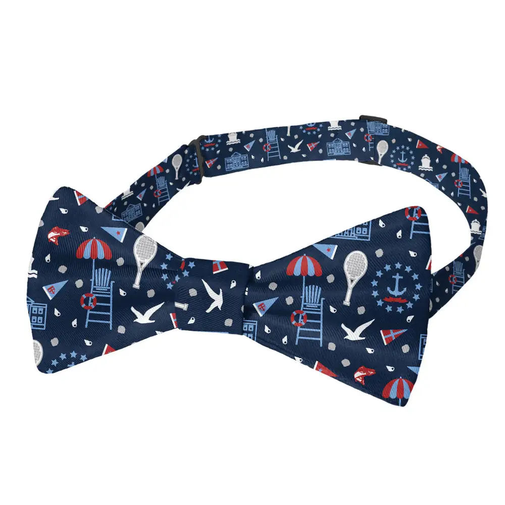 Ocean Tennis Heritage Motif Bow Tie