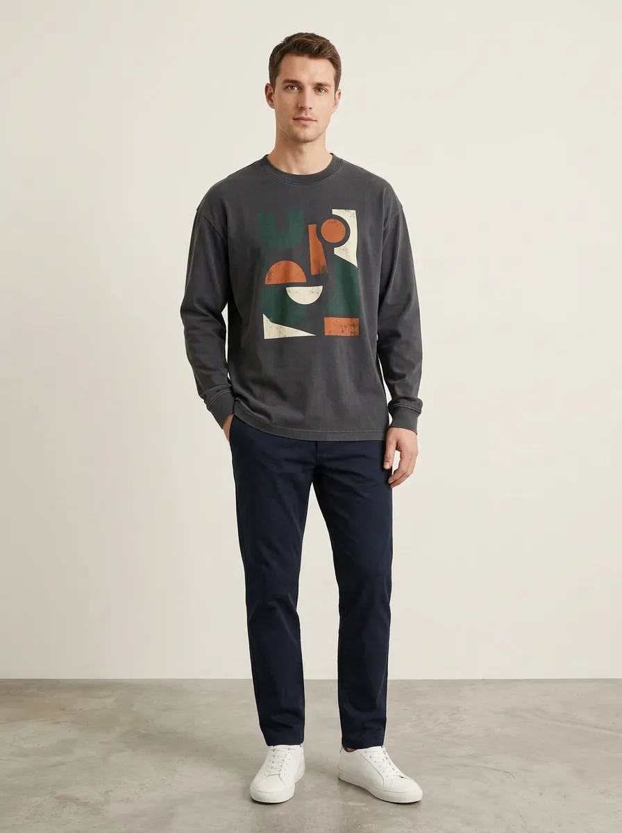 Men's Minimal Simple Long Sleeve Top