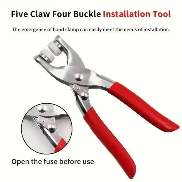 Including 100pcs Invisible Colored Metal Buckle & 1 Count Manual Pressure Pliers -8RH7