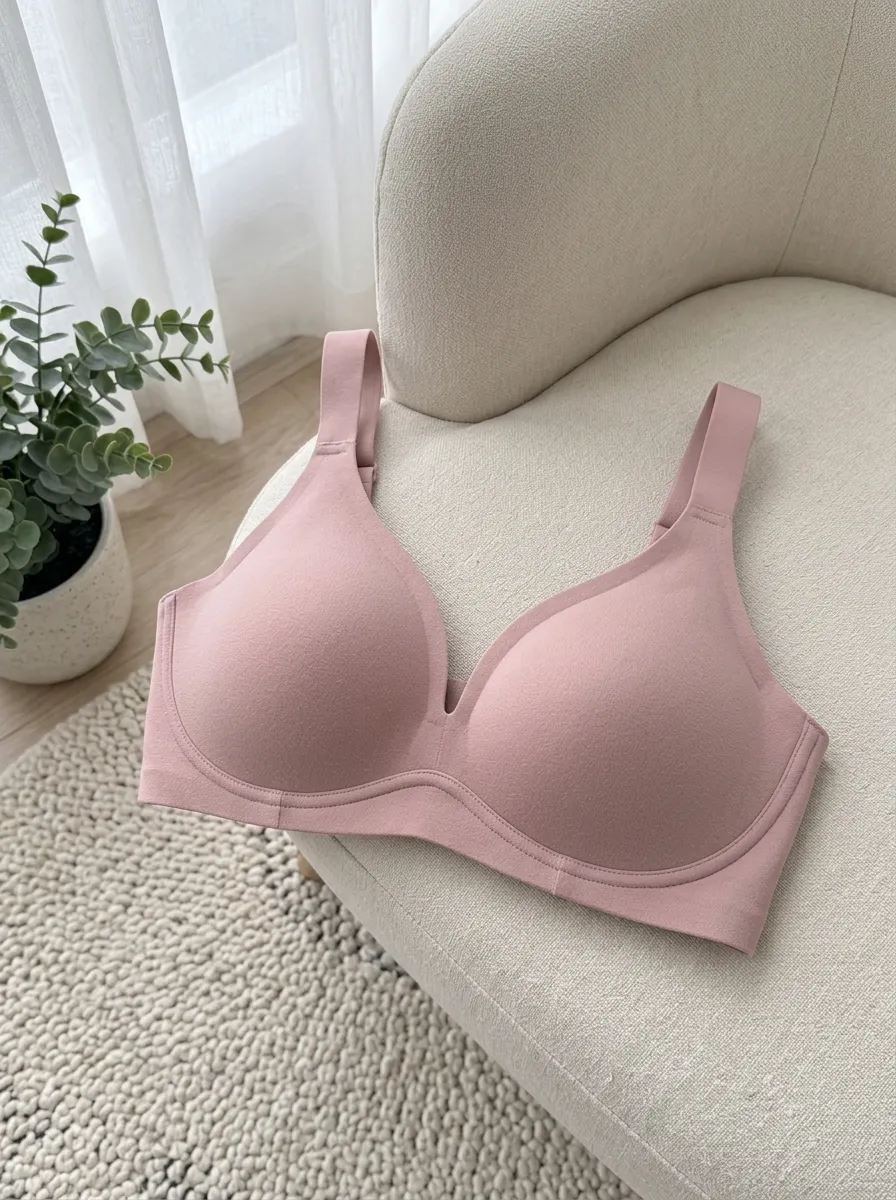 Women's Solid Dusty Seamless Wireless Wireless Everyday Essential Bra
