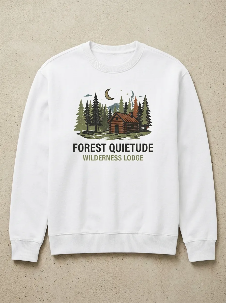 Unisex Nature Lover Forest Cabin Wilderness Printed Sweatshirt