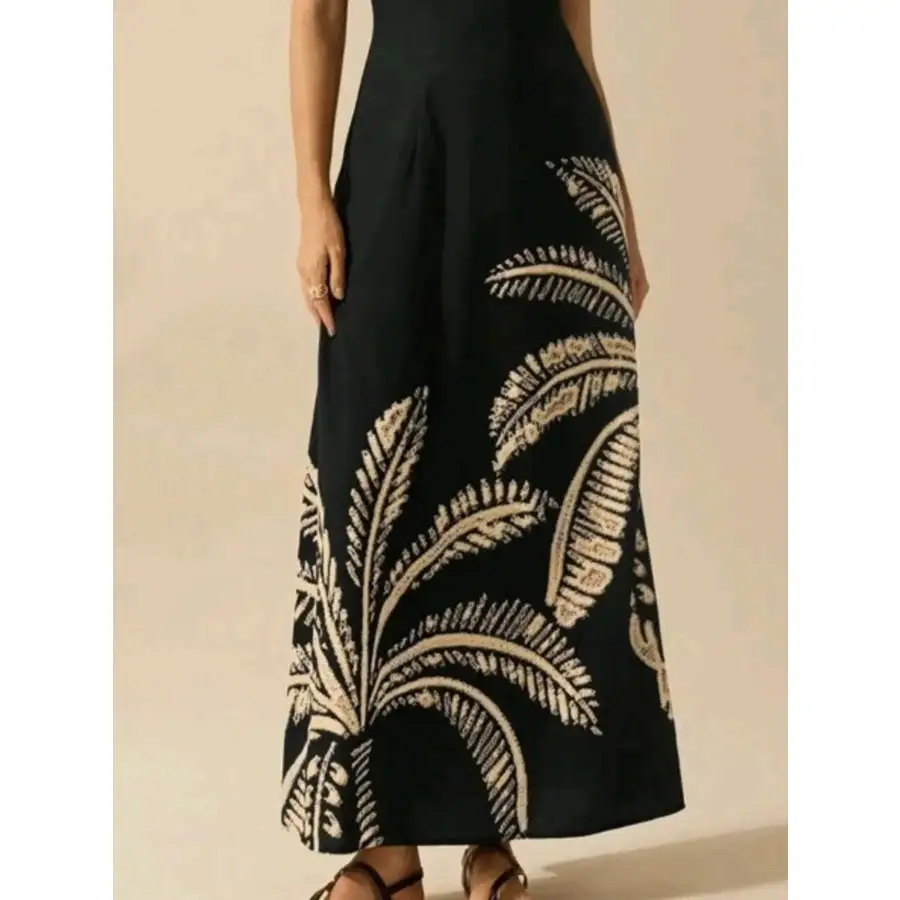 Soft Printed Sleeveless Maxi Dress