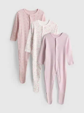 0-24mths | 3pk Popper Sleepsuits