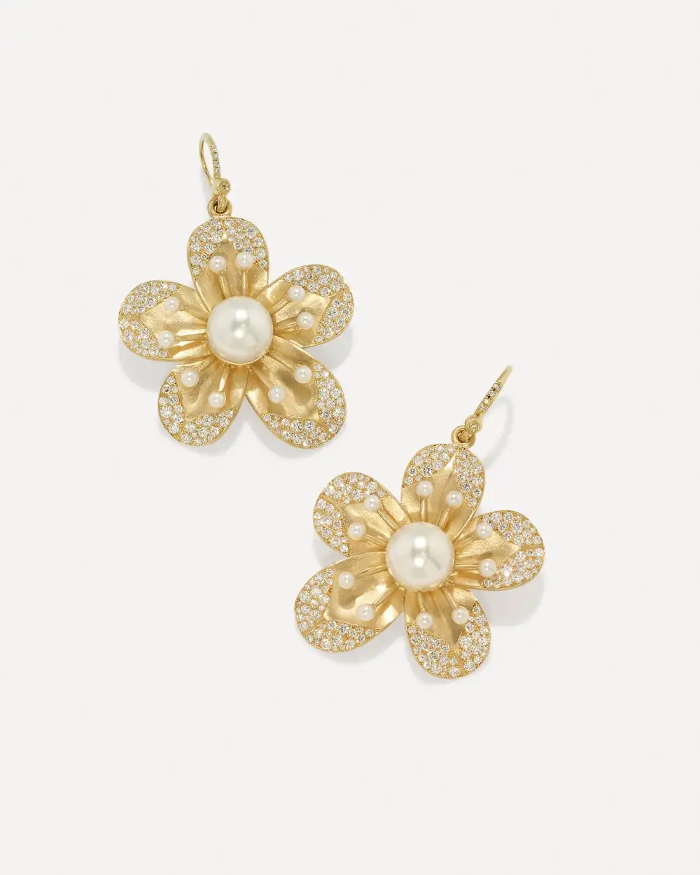 Pave Blossom Earrings