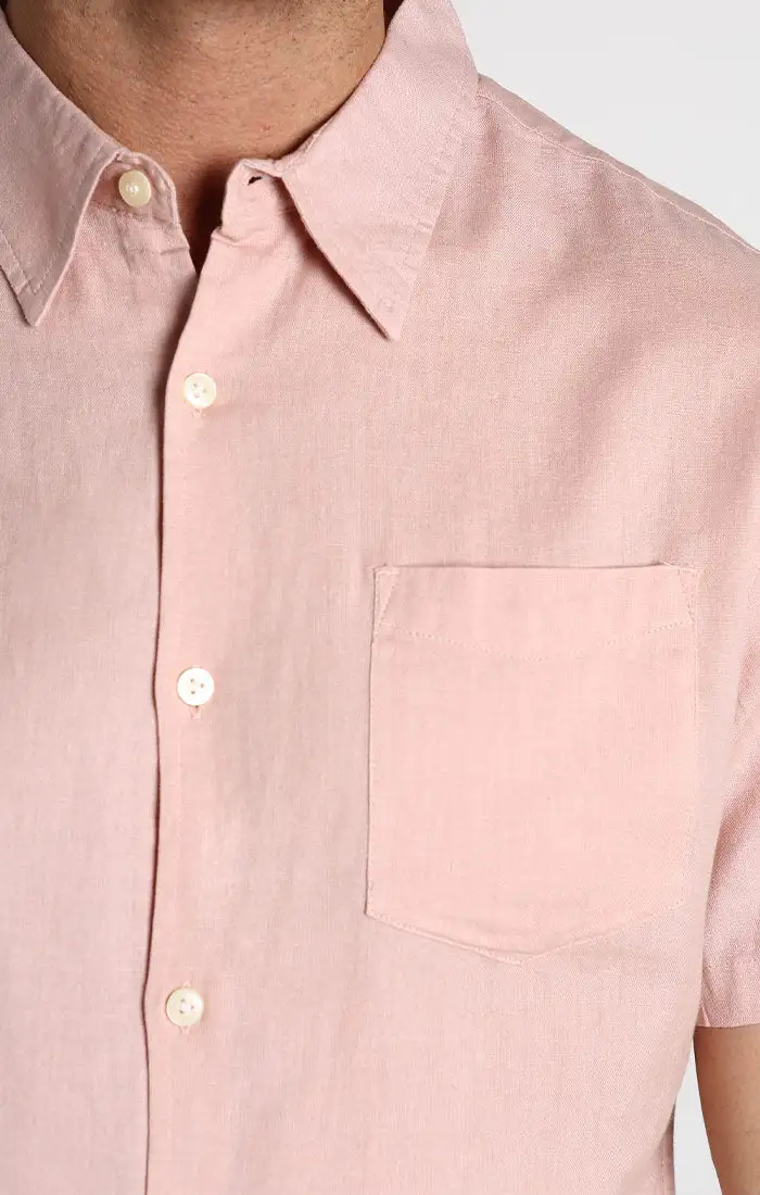 Cotton Linen Blend Short Sleeve Shirt