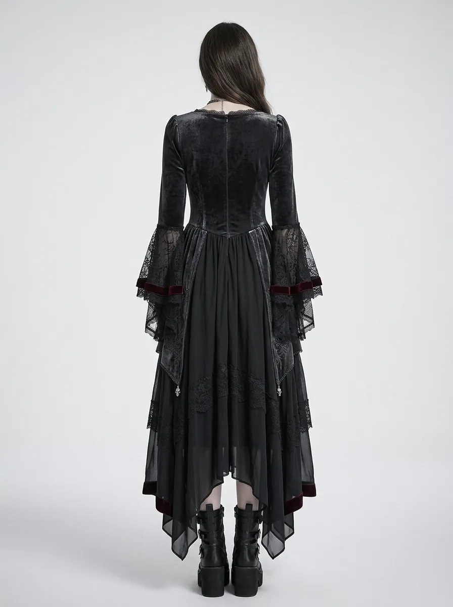 Victorian-Inspired Victorian Lace Embroidered Statement Women's Gothic Dress